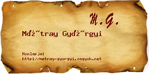Mátray Györgyi névjegykártya